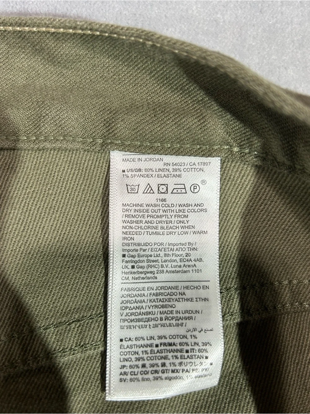 Banana Republic Linen Blend Slim Fit Olive Green Pants- 34x32
